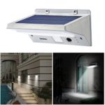 Solar Wall Lights, OPERNEE 21 LED Bright Outdoor Solar Lights Stainless Steel 3 Mode Motion Sensor Wireless Security Flood Light for Garage Pool Patio Yard Driveway Garden