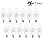 SHINE HAI 40W Equivalent Candelabra LED Light Bulbs, 5000K Daylight White B11 LED Light Bulbs, E12 Candelabra Base, UL-Listed, 12-Pack