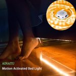 Motion Activated Bed Light – AINATU Under Bed Lighting Flexible LED Strip for Under Cabinet, Under Bed, Hallway, Dark Corner Accent Lighting (1.5M/4.9ft) Warm White