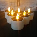 Romantic Solar Energy LED Light Candle Lamp Nightlight for Home Decor set of 6 (Yellow)