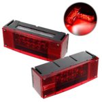 Partsam Left + Right Over 80″ LED Waterproof Red Truck Trailer Boat Rectangle Stud Stop Turn Tail Lights