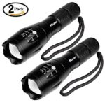 Ruixy Tactical Flashlight 2 Pack -Tac Light Torch Flashlight – As you Seen on THE TV XML T6 – Brightest LED Flashlight with 5 Modes – Adjustable Waterproof Military Grade Flashlight Biking Camping