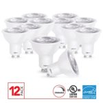 GU10 LED Spot Light Bulb Dimmable, 5.5W (35W equivalent), 3000k, 380 Lumens, CRI 90, (12 Pack), UL Listed, Energy Star Certified