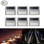ELECCTV 6 Pack Solar Step Lights 3 LED Solar Powered Stair Lights Outdoor Lighting for Steps Paths Patio Decks Waterproof