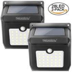 Wireless Solar Motion Sensor Light Waterproof Security Lights with 28 LEDs, Powerful Safelight for Outdoors, Outside Wall, Garden, Patio, Yard, Pathway Weatherproof Outdoor Lighting by Neloodony