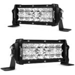 LED Light Bar, Autofeel 7 Inch 36W LED Light Bar 5D Lens Spot Flood Combo Beam Waterproof Dual Row LED Work Diving Lights for Off Road Jeep ATV AWD SUV 4WD 4×4 Pickup