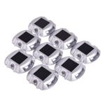 Lookpeech 8 Pack White Solar Power LED Lights Road Driveway Pathway Dock Path Ground Step