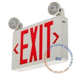 LFI Lights – Hardwired Red LED Compact Combo Exit Sign Emergency Light – COMBOCR