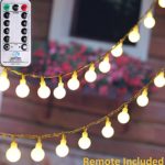 MineTom UL Listed Remote & Timer 36 feet Crystal Ball 100 LED Globe String Lights, Warm White