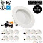 (12 Pack)-4 inch LED Downlight Trim, 10.5W (75W Replacement), 700 Lm, EASY INSTALLATION, 5000K (Day Light), Retrofit LED Recessed Lighting Fixture, Dimmable, ENERGY STAR, Retrofit Kit Down Light