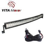 YITAMOTOR 42 Inch 400W Curved LED Light Bar Spot Flood Combo Offroad Lights with 12V Wiring Harness for Truck, Jeep, SUV, UTV, Boat