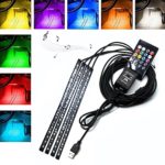 Interior Car Lights 12v led Interior Car Lights Strip for Cars Interior 8 Color RGB 72 LED Light Strip with Sound Actived Function and Wireless Music Remote Control