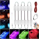 AMBOTHER 72 LEDs Van Ceiling Interior Lights Kit Strip/Module, Multi-Color 16.4ft 5050SMD Waterproof & IR Remote DC 12V for Christmas Home Motorcycle Car Van Loading Bar Indoor Party (12 Modules)