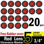 ( Pack of 20 ) TMH 3/4″ Inch Mount RED LED Clearance Bullet Marker lights, Side LED marker lights for trailer Truck RV Car Bus Van