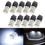 CCIYU 10 Pack Xenon White 3157 60-3528-SMD LED Light Bulbs 3057 3457 4157 For 3157 Standard Socket Front And Rear Turn Signal Light