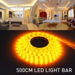 MIHAZ Led Strip Lights, 16.4ft 5M 300 Leds 2835 Waterproof Yellow Lighting White PCB Power Supply For Home and Kitchen Decoration