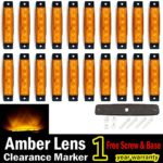 (Pack of 20) LEDVillage 20 Pcs 3.8″ 6 LED Amber Side Marker Lights, Amber Trailer Marker Lights, Rear Side Marker Lamp Amber, Led Marker Lights for Trucks, Cab Marker, RV Marker light Yellow