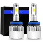 BEAMTECH H11 LED Headlight Bulbs, 6500K 8000 Lumens Extremely Super Bright H8 H9 COB LED Chips Conversion Kit,Xenon White