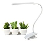 Succulents LED Grow Light with USB Connector By Angzhia 6W Adjustable Clip Desk Water Plants Grow Lights Lamp Bulb Clamp 360° Flexible Gooseneck for Indoor Plants Hydroponic Garden Greenhouse (White)