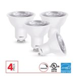 GU10 LED Spot Light Bulb Dimmable, 5.5W (35W equivalent), 3000k, 380 Lumens, CRI 90, (4 Pack), UL Listed, Energy Star Certified