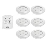 Under Cabinet Lighting, LED Wireless Battery Operated 6 Pack Kitchen Cabinet Lighting with Remote Control for Kitchen, Closet, Room