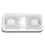 RV LED Ceiling Double Dome Light Fixture with ON/OFF Switch Interior Lighting for Car/RV/Trailer/Camper/Boat DC 12V Natural White 4000-4500K 48X2835SMD
