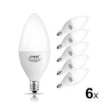 LVWIT B11 Candelabra LED Bulbs 5000K Daylight 40W Equivalent LED Light Bulb 300 Lumens Decorative Candle Light Bulb E12 Base Non-Dimmable UL-Listed Pack of 6