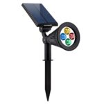 URPOWER Solar Lights 2-in-1 Solar Powered 4 LED Adjustable Spotlight Wall Light Landscape Light Bright & Dark Sensing Auto On/Off Security Night Lights for Patio Yard Stairs Pool (Changing Color) (1)
