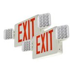 LFI Lights – 2 Pack – Hardwired Red LED Combo Exit Sign Emergency Light – COMBOR2x2