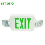 eTopLighting 6PCS LED Exit Sign Emergency Lighting Emergency LED Light / Rotate LED Lamp Head / Green Letter, EL2CG-6
