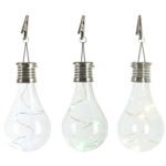 JUNKE Waterproof Solar Rotatable Outdoor Garden Camping Hanging LED Light Bulb (clear)