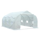 White Walk In Greenhouse 11′ x 10′ x 7′ Plastic Tunnel Cover Kit Plant