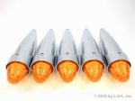 5 Big Amber Chrome Torpedo LED Cab Marker Light Roof Top Clearance Assembly Peterbilt Kenworth Paccar Freightliner Semi Truck