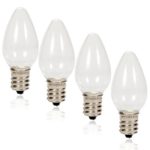 LED Night Light Bulb C7 Candelabra Bulb Emotionlite Incandescent Light Bulb with E12 Candelabra Base 0.5 Watt (4W 5W 6W 7W Replacement ) WarmWhite 2700K Clear Pack of 4