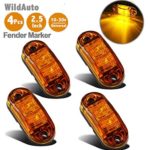 NAT – Oval LED Side Marker & Clearance Light – Waterproof – 2 Diodes 2.5″ 12V/24V – for Truck Trailer-4Pcs (amber)