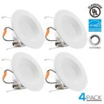 TORCHSTAR 5/6 Inch Dimmable Recessed LED Downlight, 13W (90W Equivalent), Energy Star, 2700K Soft White, 900lm, Retrofit LED Recessed Lighting Fixture, 5-YEAR Warranty, Pack of 4