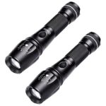 Led Flashlight Onete T6-D Ultra Bright Zoomable Adjustable Focus Water Resistant Portable Flashlights with Bottle Opener and Luminous Ring (2PACKs)