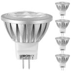 LEDGLE 3W LED Bulbs Set MR11 GU4 Spotlight Bulbs, Equal to Normal 36W Light Bulbs, DC 12V, 4 LED Chips, Warm White, 3000K, 260 Lumen, 5 Pcs