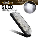 Partsam 4″ Ultra-Thin-Line LED Utility Light Bar 6Diode Sealed Clear Lens White 12V