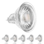 LEDERA MR16 GU5.3 LED Bulbs, 6000K Daylight, 5W(50W Halogen Equivalent), DC/AC12V, 6-Pack