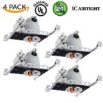 Sunco Lighting 4 Pack 4″ inch New Construction LED Can Air Tight IC Housing LED Recessed Lighting