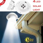 Solar Light, Hatop New 4 LED Solar Powered Gutter Light Outdoor/Garden/Yard/Wall/Fence/Pathway Lamp