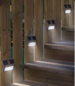 8 Pack Solar Powered Stainless Steel Staircase LED Solar Step Lights, Solar Dock Light