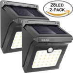 28 LED Solar Motion Sensor Security Wall Lights-BAXIA TECHNOLOGY Waterproof Wireless Bright LED Light for Outdoor Gate, Door, Driveway, Garden, Patio, Yard(2 Packs)