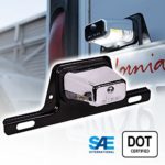 OLS LED Trailer License Plate Lights w/ Bracket [SAE/DOT Certified] [Waterproof] [Heavy Duty] License Tag Lights for Trailers, RV, Trucks & Boats – Chrome Housing