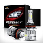 Auxbeam LED Headlight Bulbs F-S2 Series 9007 Bridgelux COB LED headlight conversion kit with 2 Pcs of 9007 Bulbs 72W 8000lm Hi-Lo Beam – 1 Year Warranty