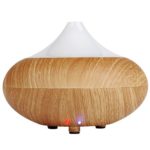 VicTsing Aromatherapy Cool Mist Humidifier with 7 Color LED Lights, Wood Grain, 140ml