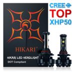 HIKARI LED Headlight Bulbs Conversion Kit -9012/HIR2,Top CREE XHP50 9600lm 6K Cool White,3 Yr Warranty