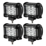 18W CREE LED Work Light Bar, 4Pcs 4″ Flood Beam 60 degree Waterproof for Off-road Car ATV SUV Jeep Boat