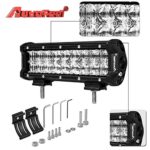 LED Light Bar, Autofeel 9 Inch 54W 5D Lens Spot Flood Combo Beam Driving Fog Light Off Road Led Light Bar with Adjustable Mounting Bracket for Off Road Jeep ATV AWD SUV 4WD 4×4 Pickup